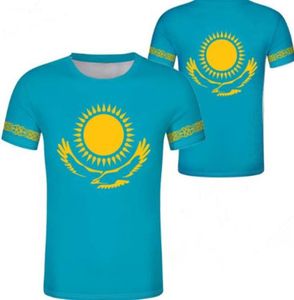 Kazachstan unisex młodzież student na zamówienie Numer nazwy T Shirt National Flag Flag Trend Personal Trend Wild Pary Casual T Shirte 7013953