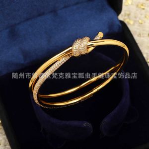 Designer Tiffay Knot Pulseira com banhado a ouro estilo fada alta versão envolta fivela de diamante doce