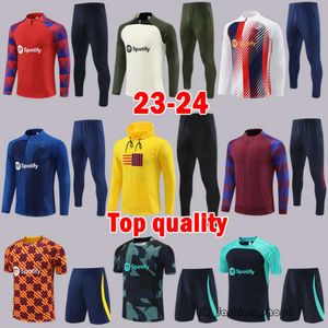 23 24 GAVI Barca Set da calcio 2023 2024 Giacca TUTA Barcelonas Maglie da calcio a maniche lunghe Uniformi da uomo LEWANDOWSKI Felpa con cappuccio TRAINING Camicie 893