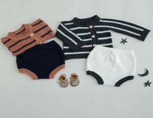 2020 nuovo bambino del bambino delle ragazze dei ragazzi copre il vestito cardigan a maniche lunghe maglione pantaloncini bambini maglieria abbigliamento abiti set8118103