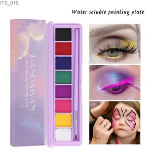 Eye Shadow/Liner Combination Water Activated Eyeliner Eyeshadow Palette UV Light Neon Reactive Eyeliner Pen Glow In Dark Eye Makeup Pigment Blue 8/9Color/box