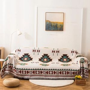 Boho Bed Blanket Geometry Aztec Baja Blankets Ethnic Sofa Cover Slipcover Decor Throw Wall Hanging Tapestry Rug Cobertor 240229