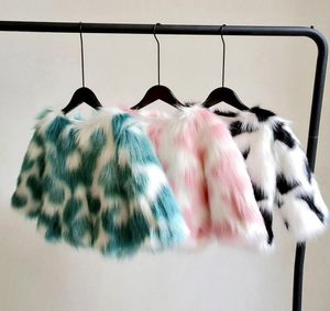 Winter coat for Kid039s multicolor faux fur jacket Baby girl glam Girls 2011042023779