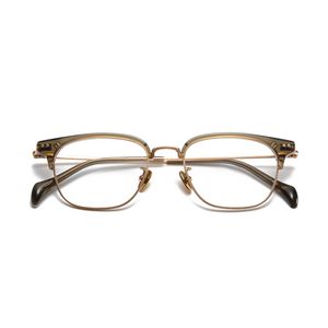 Optiska glasögon för män Kvinnor Retro Designer GMS-641TS Fashion Sheet Glasses Titanium Frame Detaljerad elasticitet Square Style Anti-Blue Light Lens Plate with Box