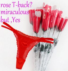 Valentinstag-Rosen-Tangas, Geschenkpackung für Frau, sexy rote Blumen-Tangas, Spitzenhöschen, G-String, TBack-Dessous, Hipster-Unterwäsche, Tanga 9211685