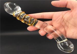 Nyaste Pyrex Glass Dildo Fake Penis Crystal Anal Pärlor Butt Plug Prostate Massager GSPOT Kvinnlig onani Sexleksaker för kvinnor M4646254