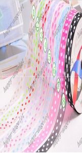 DIY material Nylon Organza Printed Ribbon Candy Color ribbon for gift packaging DIY headband bowknot 200Yroll5310286