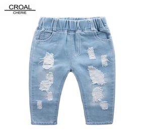 Croal Cherie Fashion Children Disped Girls Dżinsowe spodnie dla nastolatków chłopcy dżinsy dla dzieci ubrania dla dzieci 2103063588437