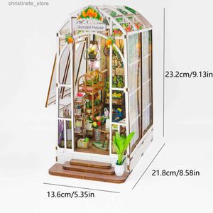 Architecture/DIY House Flower room bookshelf set miniature building model construction doll house set three-dimensional puzzle DIY handmade toys w