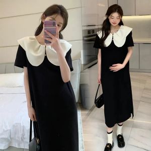 Dresses Pregnant Women'S Summer Dress 2023 Summer New Loose Doll Neck Fashion Set Foreign Fashionable Skirt