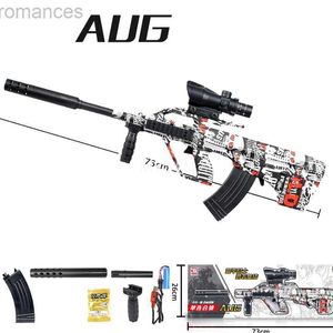 Toys Gun Aug Graffiti Water Bullet Pistolet Manual żel Ball Electric in 1 Paintball Air Miękki pistolet plastikowy model CS strzelanie 240306