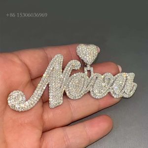 Anpassa Pass Diamond Tester Hip Hop Jewelry VVS Baguette Hiphop Moissanite Custom 10K 14K Real Gold Men Mossanite Pendant