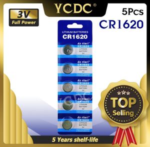 5pcspack CR1620 Button Batteries ECR1620 DL1620 5009LC Cell Coin Lithium Battery 3V CR 1620 For Watch Electronic Toy Remote3588625