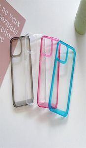 Cell Phone Cases Transparent Phone Clear Antifall Shockproof Protection TPU Case Space Metal Button For iPhone 11 12 13 14 Plus P4236178