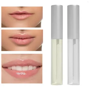 Lip Gloss 2x Óleo Hidratante Transparente Plumping Dia Noite Tratamento Reparando Melhorando Tonalidade Clara para Linha de Rachadura