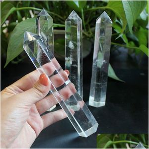 Arts And Crafts Large Natural Clear Crystal Quartz Tower Point Obelisk Wand Healing 8.5Cm 16Cm Drop Delivery Home Garden Arts, Crafts Dhjnp