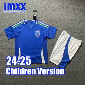 JMXX 24–25 Italien Kinder-Fußballtrikot-Set Heim-Auswärts-Kind-Uniform-Trikot-Fußballtrikot 2024–2025, Oberteil und Shorts, Kinderversion