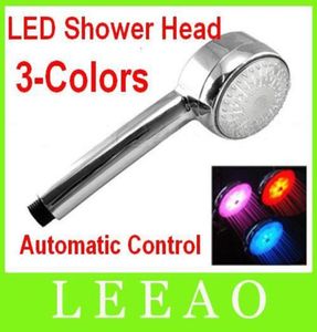 20pcs 3 cores LED luz cabeça de chuveiro sensor de temperatura da água mudando sprinkler de controle automático9917603
