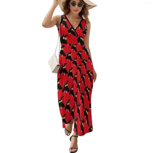 Casual Dresses Seamless Derp: Red Sleeveless Dress Elegant Women's Sale Clothes For Women