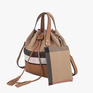 Marke Eimer Tasche Für Frauen Luxus Schulter Tasche Messenger Umhängetasche Reise Vintage Designer Geldbörsen Und Handtaschen Quaste 240229