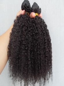Nya ankomstbrasilianska kinky lockigt hår inslag hårförlängningar obearbetade lockiga naturliga svarta färg mänskliga förlängningar kan dyed8058869