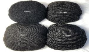 Parrucca da uomo Posticci Parrucchino per capelli ondulati da 10 mm Parrucchino completo in pizzo svizzero Nero 1B Sostituzione dei capelli umani indiani Remy per uomini neri 7690114