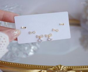 Stud 14k Real Gold Fashion Jewelry Small Cutr Crystal Bowknot Exquisite Earrings For Woman Holiday Party Elegant Earring5449773