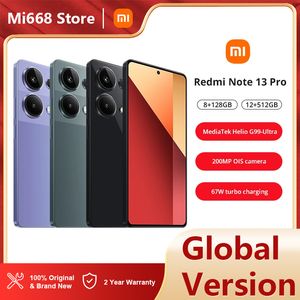 Global Sürüm Xiaomi Redmi Not 13 Pro 4G NFC 512GB 120Hz FHD+ AMOLED ekran 67W MediaTek Helio G99-Ultra 200MP OIS Kamera