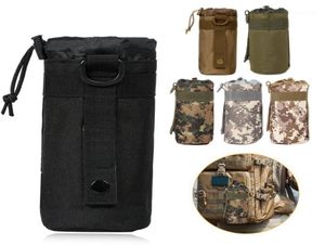 Utomhuspåsar uppgraderade Tactical Molle Water Bottle Pouch Bag Travel Vandring Hållare Kettle Carrier7111508