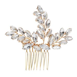 Hochzeitshaarkämme Silber Zartes Opalkristall Braut Kopfbedeckungen Strass Haarzubehör für Frauen und Mädchen