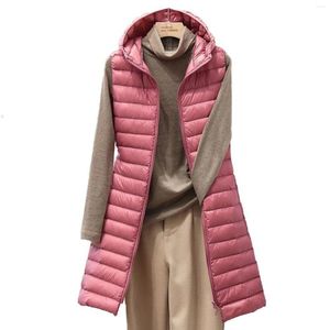 Kvinnorjackor Fashion Fall och Winter Hooded Cotton Vest Jacket Undertröja ärmlös kappa 2024 Höstrockar