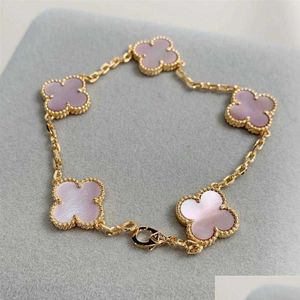 Designer 2023 Luxury Clover Armband Mother of Pearl 18K GOL Love Bangle Shining Crystal Diamond Jewelryb3f9