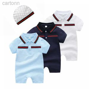 Footies Комбинезоны для новорожденных девочек и мальчиков с короткими рукавами из хлопка Дизайнерская брендовая одежда с буквенным принтом Комбинезон для младенцев 240306