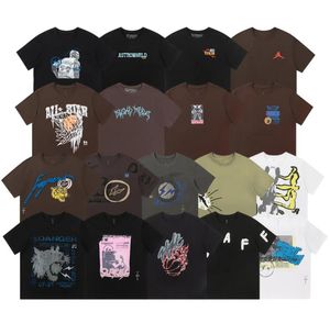 2024 Herren Damen T-Shirt Sommer Designer TS T-Shirts Brief Schäumen Drucken Retro Kurzarm Travis T-Shirt Lose Übergröße Lässiges schwarzes T-Shirt Reine Baumwolle Tops