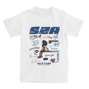 Herr t-shirts sza sos sång män kvinnor t shirt sommar kort ärm vintage ren bomull runda hals t shirt stor storlek t-shirt