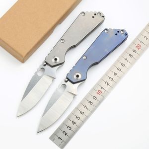 New A2295 High End SNG Folding Knife CPM154 Satin Drop Point Blade CNC TC4 Titanium Alloy Handle Ball Bearing Washer EDC Pocket Folder Knives