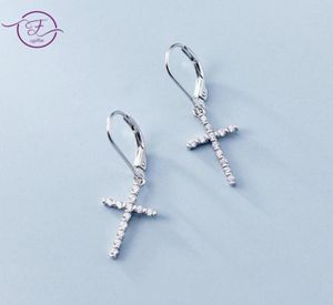 Hoop Earrings 925 Sterling Silver Female Fashion Zircon Cross Temperament Personality Trend Ear Jewelry For Women8548342