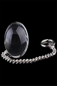 Crystal Glass Butt Plug Metal Chain Anal Bead Vaginal Prostate Stimulate Anal Sex Toys Adult Game Kegel Balls for Women Y1910284353700