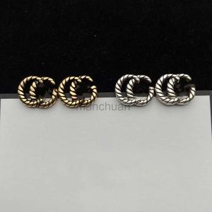 Stud Luxury Designer High Studs Quality Brand Gold and Silver Letters With Diamond Earrings Womens Party Wedding Par Gift Smycken 925 Silver 240306