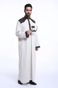 Этническая одежда Саудовская Аравия Мусульманин Мужчины Кафтан Халаты Пакистан Традиционный с длинными рукавами Тобе Арабская Абая Ид Турецкое платье Дубай Ислам