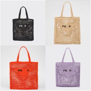 borsa tote borsa griffata Borse in paglia intrecciata Borsa da spiaggia Moda Mesh intrecciata per le vacanze estive Borsa per la spesa di grande capacità borsa rotonda di design borsa di lusso