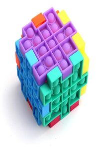 6 pçs/set Anti Stress Brinquedo Bolha Sensorial Silicone Enigma Crianças Empurrar Jigsaw Squeezy Squeeze Desk Toysa06a119255712