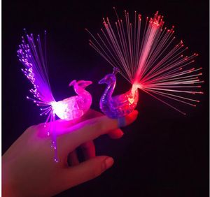 Peacock Glow Light Ring Torch LED Finger Ring Lights Flash BEAMS Light Halloween Party LED Lighted Toys Light Finger Ring7502221