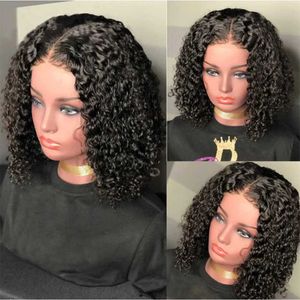 Hair Wigs Glueless 100% Human Wigs Water Wave Ready To Wear Short Bob HD Transparent Lace Frontal Brazilian Wig DEEP Curly For Woman Sale 240306