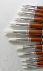 24 teile/los Runde Form Nylon Haar Holzgriff Pinsel Set Werkzeug Für Kunst Schule Aquarell Acryl Malerei Supplies3089046