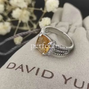 DY Twisted Vintage Band Designer David Yurma Anéis de joias para mulheres homens com diamantes prata esterlina girassol luxo banhado a ouro presente de pedras preciosas de noivado 260