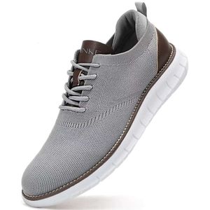 SVNKE Men's Mesh Dress Casual Business Lace Up Oxford Sneakers Lightweight Breathable Walking Shoes Comfortable Thick Sole Tennis Footwear