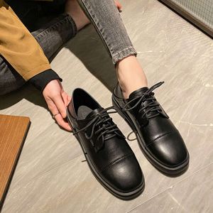 Flat Lefu Womens 2024 New Bottom British Small Leather JK Versatile Black Veet Work Bean Single Shoes 10214