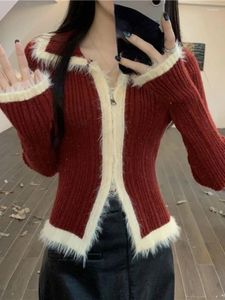 Женские свитера 2024, весенний корейский модный свитер, женский пуловер с круглым вырезом, вязаный теплый трикотаж, женский джемпер, повседневный рождественский 2000-е годы