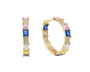 Hoop Earrings Geometric Square Baguette Cz Pastel Colorful Huggie Earring Stunning Trendy Women Jewelry2095983